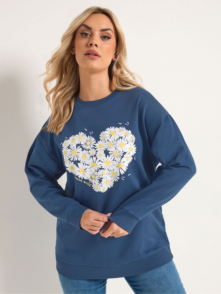 Yours Curve Daisy Sweatshirt - Imaginea 1 din 5