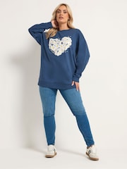 Yours Curve Daisy Sweatshirt - Imaginea 2 din 5