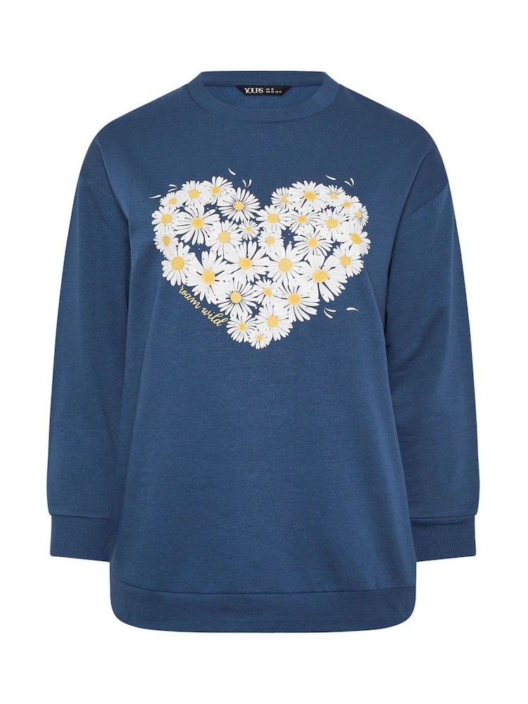 Yours Curve Daisy Sweatshirt - Imaginea 5 din 5