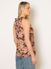 Long Brown Satin Halterneck Top - Image 2 of 4