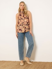 Long Brown Satin Halterneck Top - Image 3 of 4