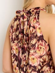 Long Brown Satin Halterneck Top - Image 4 of 4