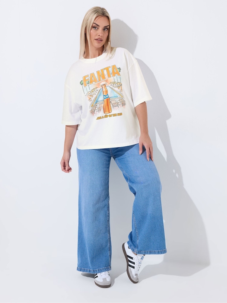 Yours Curve White Limited Fanta T-Shirt - Image 2 of 5 Yours Curve White Limited Fanta T-Shirt - Image 2 of 5