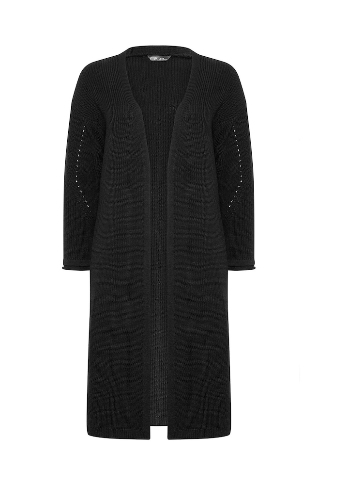 Yours Curve Black Maxi Length Cardigan - Image 5 of 5