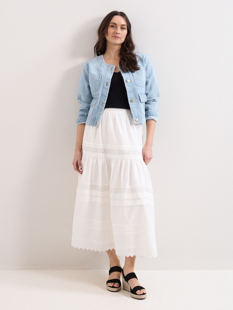 Phase Eight White Rosa Tiered Skirt - Image 1 of 5