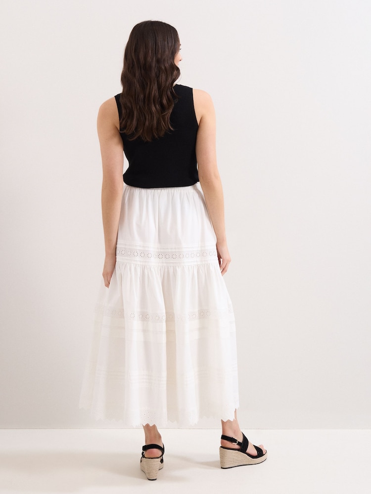 Phase Eight White Rosa Tiered Skirt - Image 2 of 5