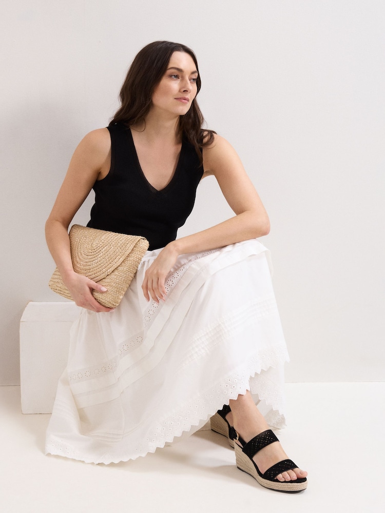 Phase Eight White Rosa Tiered Skirt - Image 5 of 5