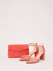 Phase Eight Orange Suede Clutch Bag - Image 2 of 7