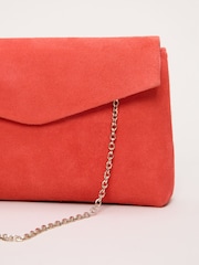 Phase Eight Orange Suede Clutch Bag - Image 3 of 7