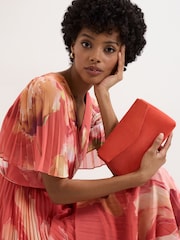 Phase Eight Orange Suede Clutch Bag - Image 5 of 7