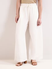 Phase Eight White Rowan Linen Trousers - Image 3 of 6