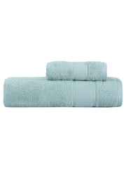 Casa Lusso 4 Piece Blue Surf Charm Hotel Micro Modal and Turkish Cotton Towel Set - Image 4 of 5