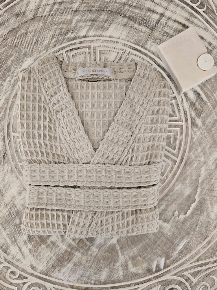Casa Lusso Rainy Day Charm Waffle Micro Modal and Turkish Cotton Kimono - Image 2 of 5
