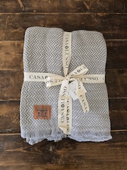 Casa Lusso Grey Colourfull Turkish Cotton Throw - Image 4 of 5