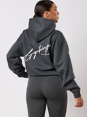 боз - Gym King GK Script Mindset Hoodie - 3ичинен 2 сүрөт