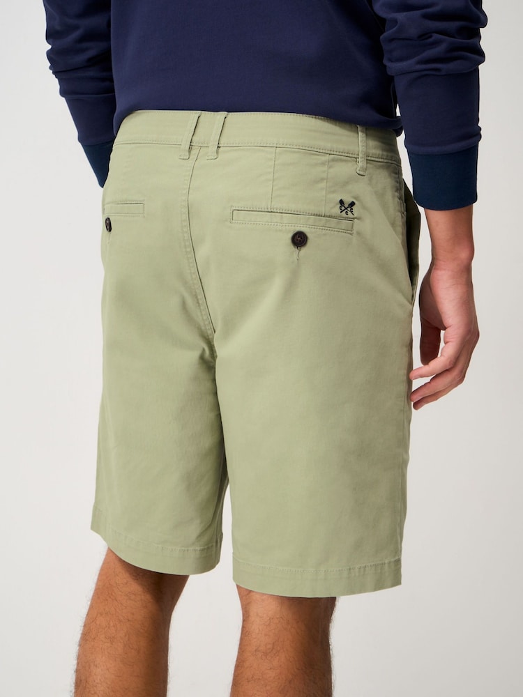 Crew Clothing Green Bermuda Stretch Chino Shorts - Image 2 of 5