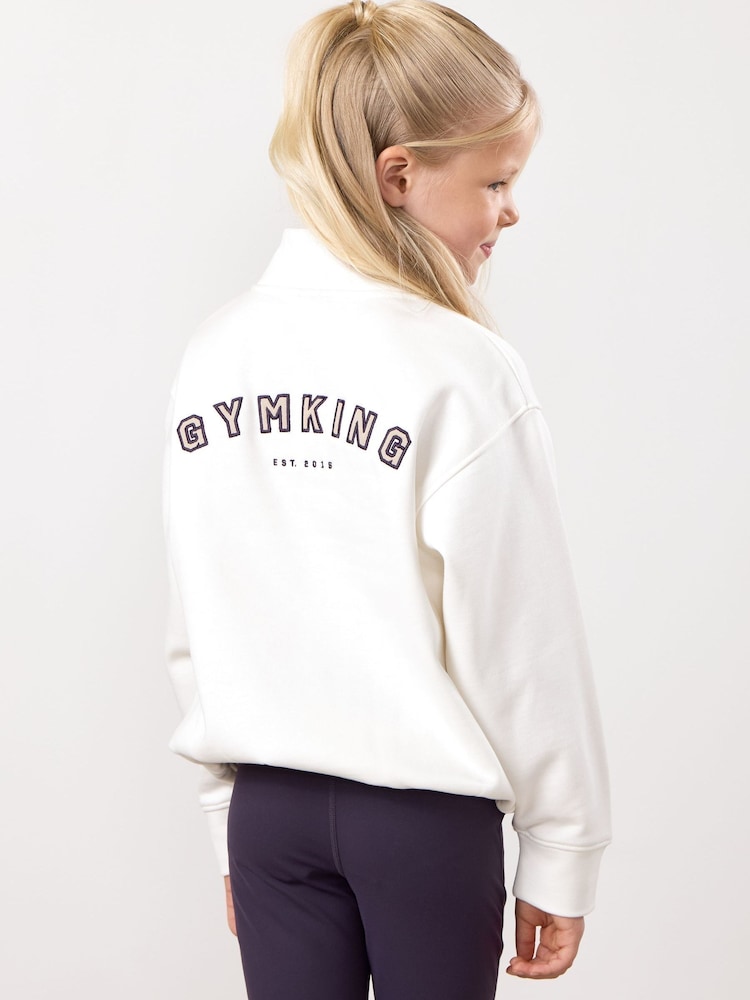 Gym King White Shadow 1/4 Zip Funnel Jumper - Image 2 of 4