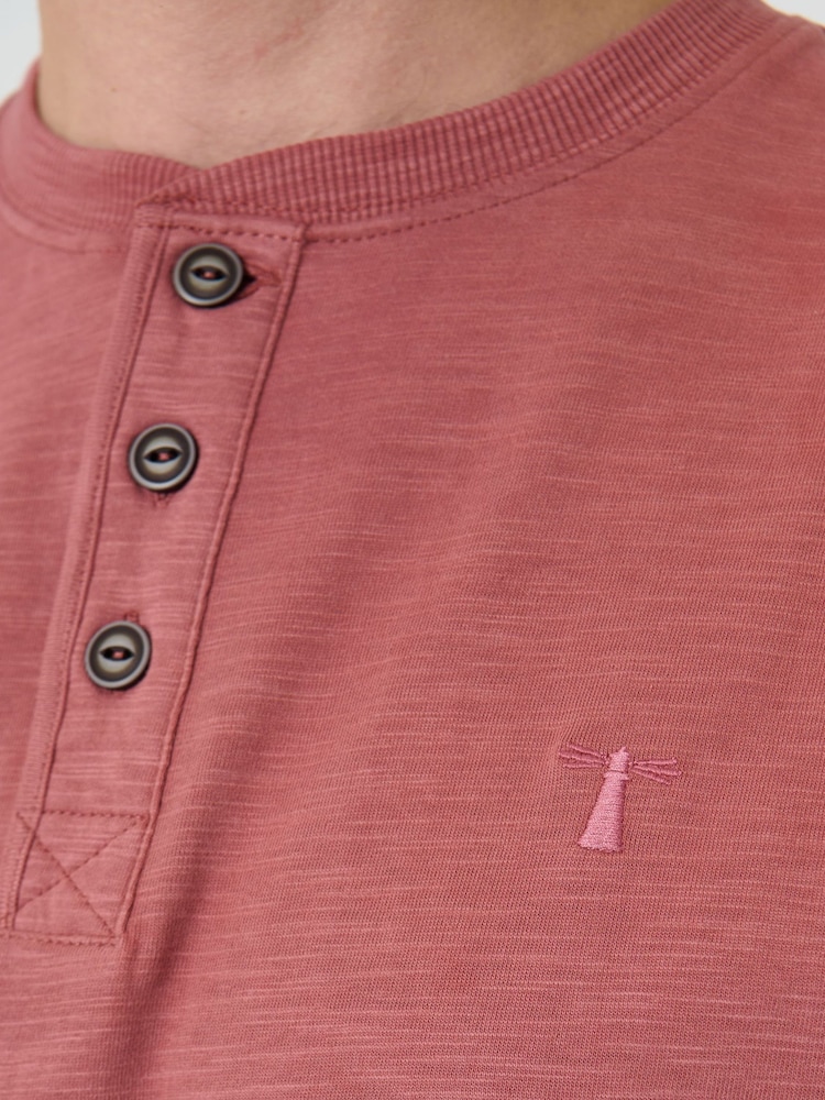 Saltwell Pink Peached Cotton Grandad T-Shirt - Image 5 of 5