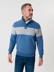 Saltwell Chest Stripe Quarter Zip Sweatshirt - Image 1 of 4