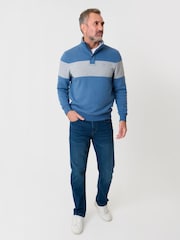 Saltwell Chest Stripe Quarter Zip Sweatshirt - Image 3 of 4