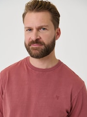 Saltwell Pink Garment Dye Cotton Jersey Crew Neck T-Shirt - Image 4 of 5