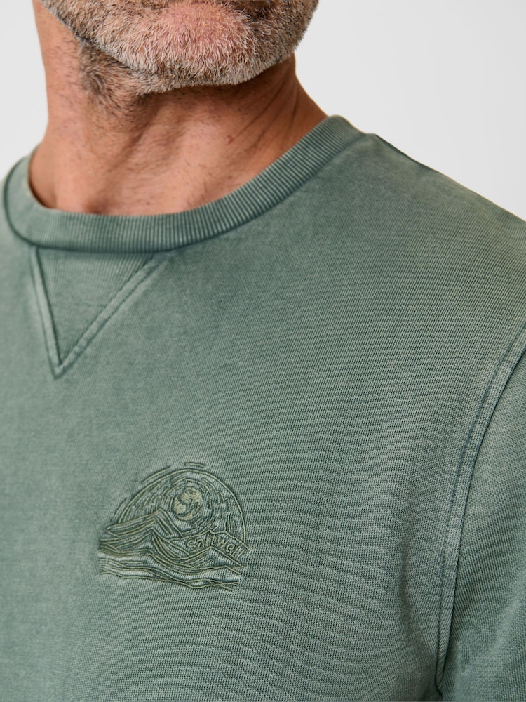 Saltwell Green Crew Neck Cotton Sweatshirt - Image 4 of 4 Saltwell Green Crew Neck Cotton Sweatshirt - Image 4 of 4