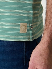 Saltwell Green Jacquard Stripe Short Sleeve Polo Shirt - Image 5 of 5
