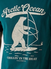 Saltwell Green Arctic Ocean Print Cotton T-Shirt - Image 5 of 5