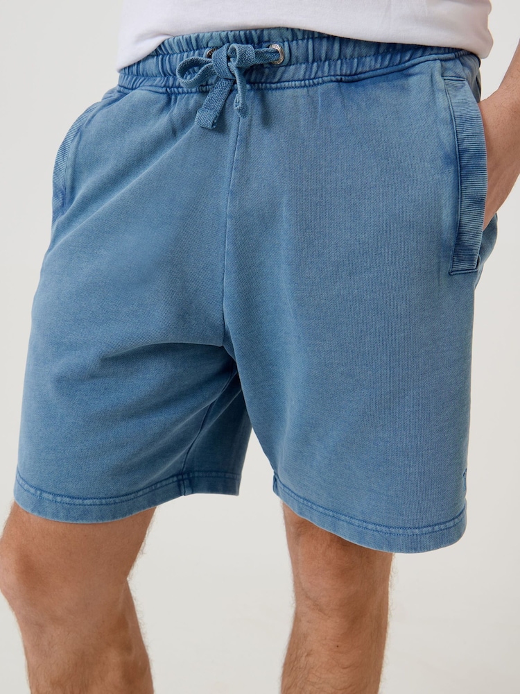 Saltwell Blue Drawstring Cotton Sweat Shorts - Image 1 of 4 Saltwell Blue Drawstring Cotton Sweat Shorts - Image 1 of 4