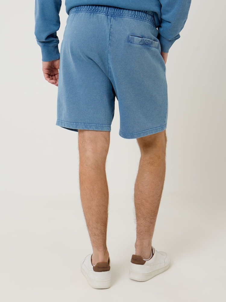Saltwell Blue Drawstring Cotton Sweat Shorts - Image 2 of 4 Saltwell Blue Drawstring Cotton Sweat Shorts - Image 2 of 4