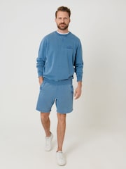 Saltwell Blue Drawstring Cotton Sweat Shorts - Image 3 of 4
