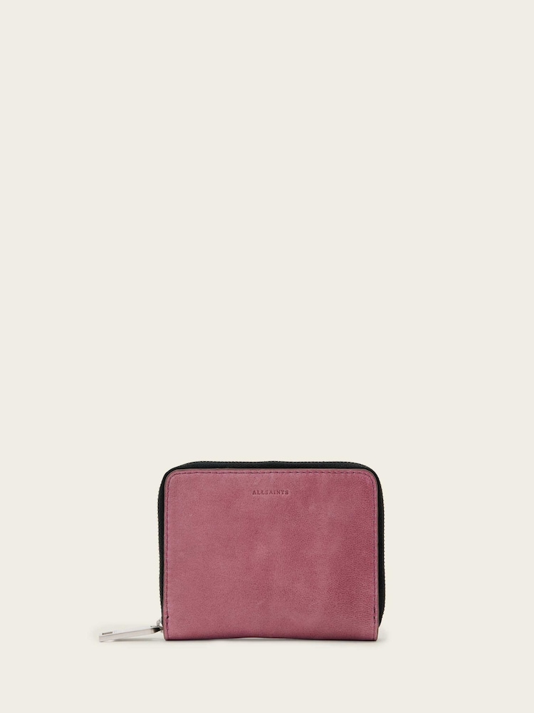 AllSaints Pink Lena Hex Zip Wallet - Image 1 of 5