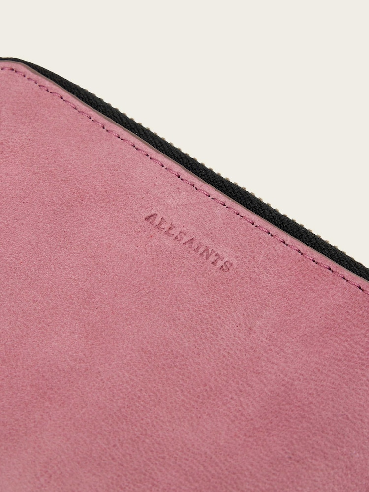 AllSaints Pink Lena Hex Zip Wallet - Image 5 of 5