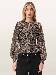 AllSaints Brown Cern Top - Image 4 of 7