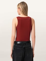 AllSaints Red Rina Tank Top - Image 2 of 8
