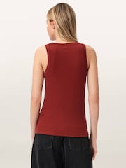 AllSaints Red Rina Tank Top - Image 6 of 8