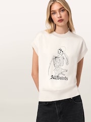 AllSaints White Terra Knit T-Shirt - Image 1 of 8