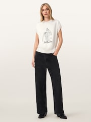 AllSaints White Terra Knit T-Shirt - Image 3 of 8