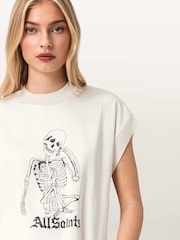 AllSaints White Terra Knit T-Shirt - Image 4 of 8