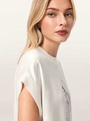 AllSaints White Terra Knit T-Shirt - Image 5 of 8