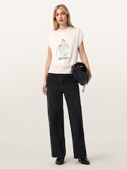 AllSaints White Terra Knit T-Shirt - Image 7 of 8