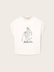 AllSaints White Terra Knit T-Shirt - Image 8 of 8