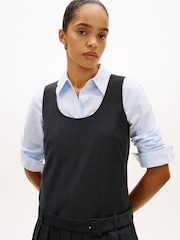 Tommy Hilfiger Grey Check Wool Blend Mini Shift Dress - Image 3 of 5