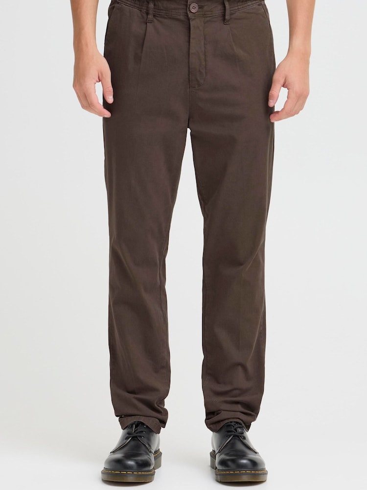 Casual Friday Brown Buchan Twill Tapered Leg Trousers - Image 1 of 8
