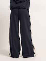 PixieGirl Petite Blue Side Popper Wide Leg Joggers - Image 3 of 5