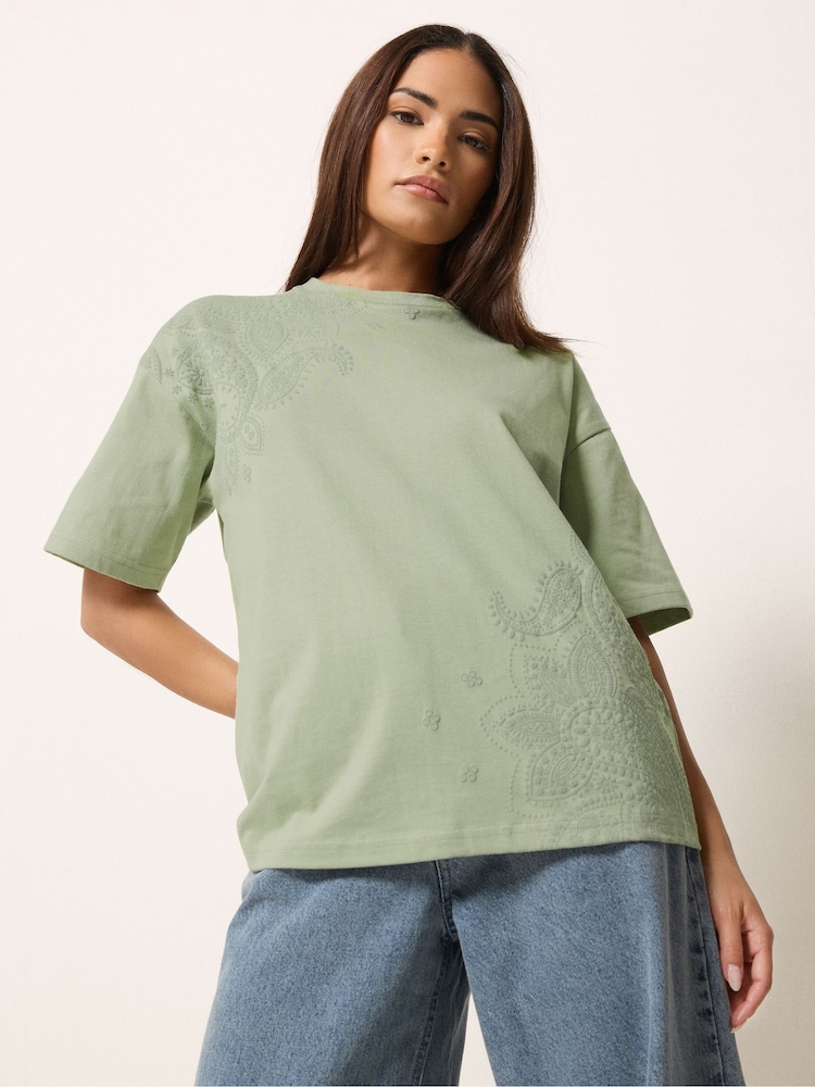 أخضر - PixieGirl Puff Paisley T-Shirt - صورة 1 من 5