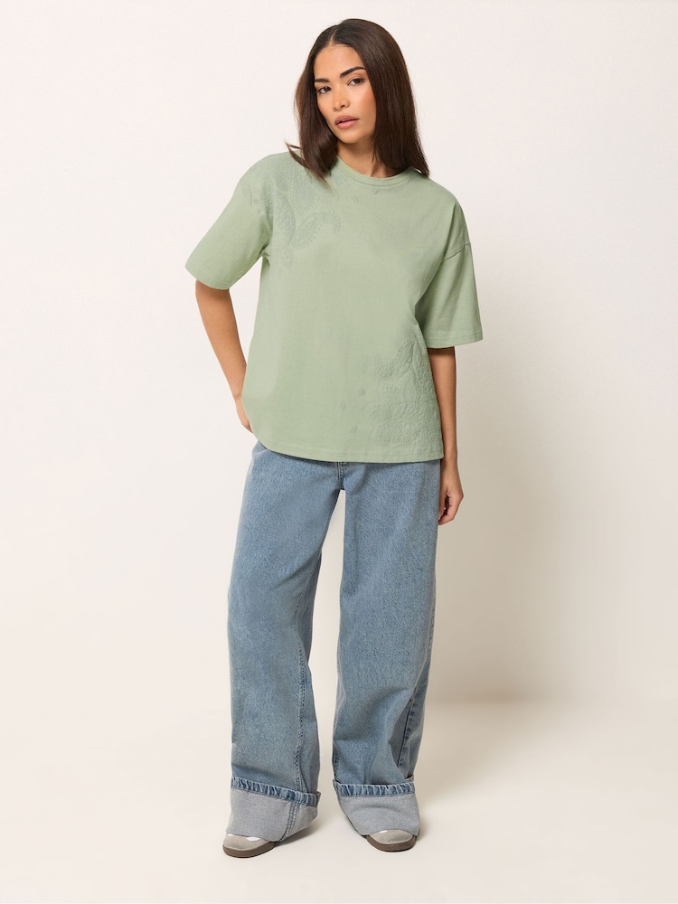 أخضر - PixieGirl Puff Paisley T-Shirt - صورة 2 من 5