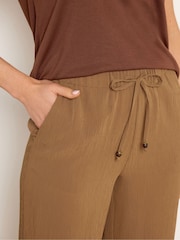 Long Tall Sally Brown Textured Wide Leg Trousers - Image 4 of 5