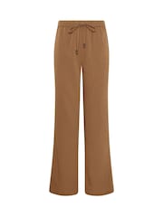 Long Tall Sally Brown Textured Wide Leg Trousers - Image 5 of 5