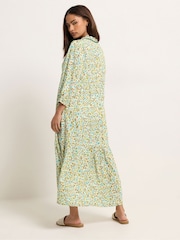 PixieGirl Petite Green Ditsy Frill Trim Midaxi Dress - Image 3 of 5